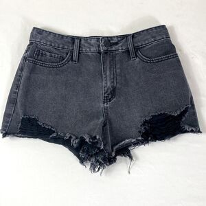 YMI FESTIVAL SHORTS 7/28 faded black distressed 5 pocket